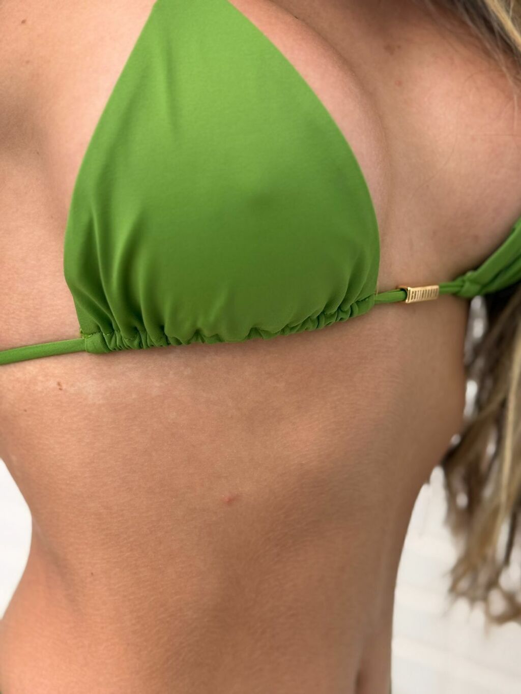 Triangle Bikini Set with Double String Bottom – Green Isa