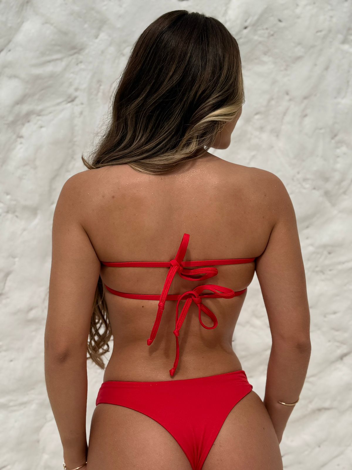 Bow Bandeau Bikini Set Red – Ella