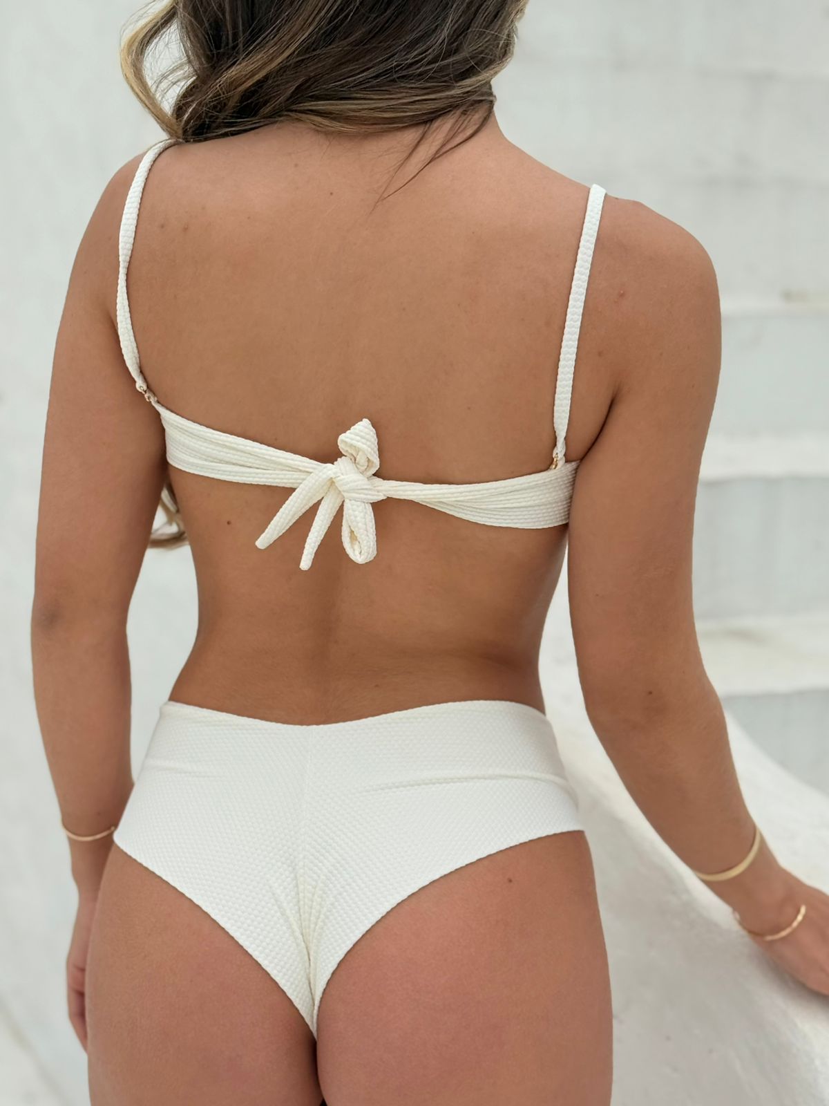 High-Waist Ring Bikini Set White – Cleo