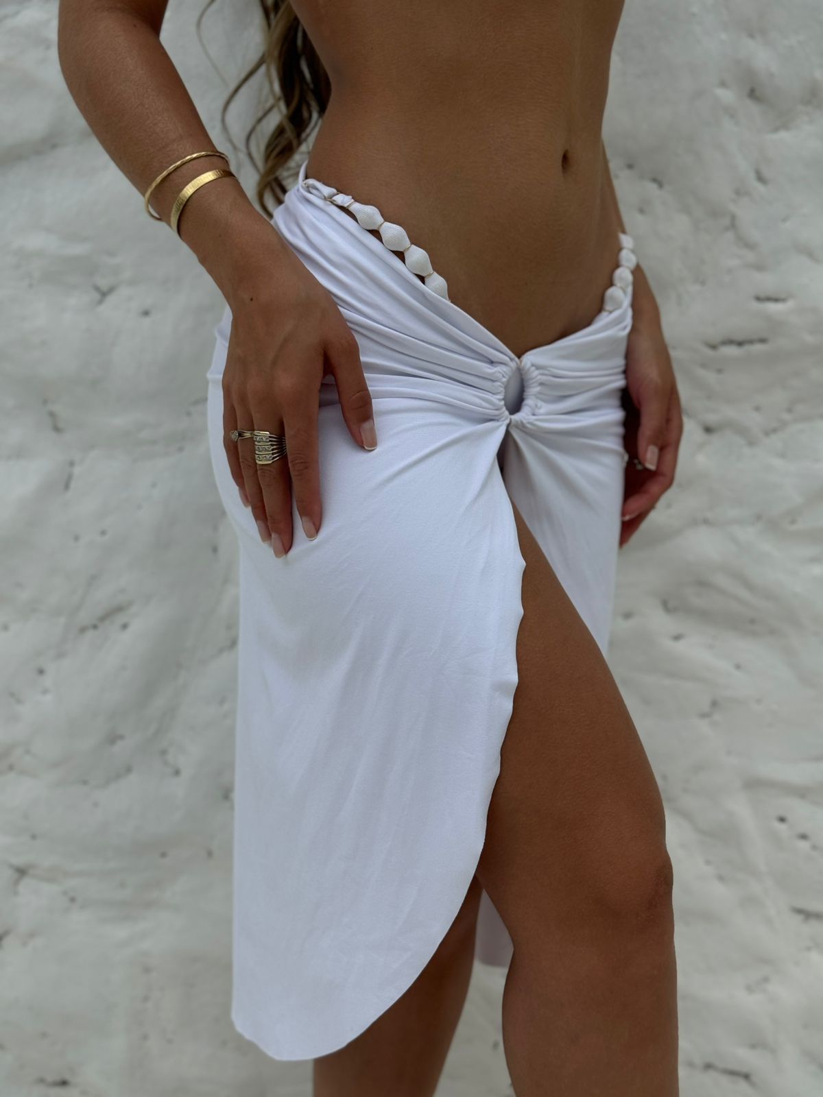 Ring Detail Beach Skirt Cover-Up White – Liv